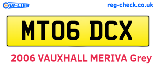 MT06DCX are the vehicle registration plates.