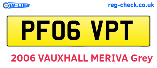PF06VPT are the vehicle registration plates.