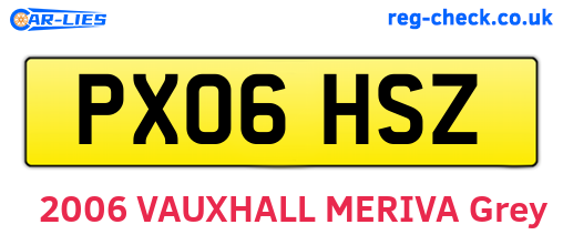 PX06HSZ are the vehicle registration plates.