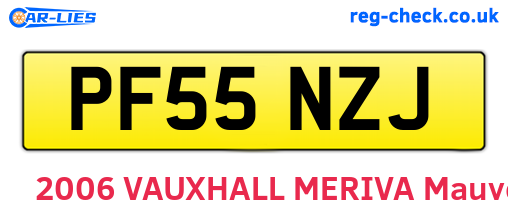 PF55NZJ are the vehicle registration plates.