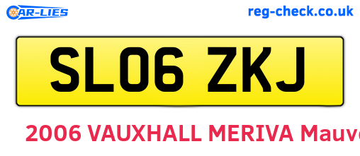 SL06ZKJ are the vehicle registration plates.