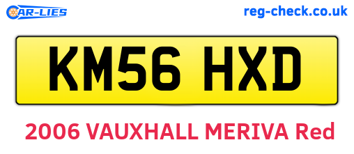 KM56HXD are the vehicle registration plates.