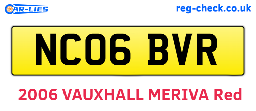 NC06BVR are the vehicle registration plates.