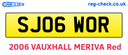 SJ06WOR are the vehicle registration plates.