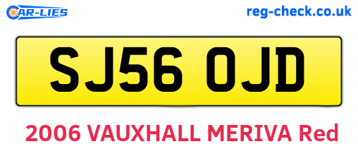 SJ56OJD are the vehicle registration plates.