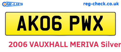 AK06PWX are the vehicle registration plates.