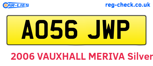 AO56JWP are the vehicle registration plates.