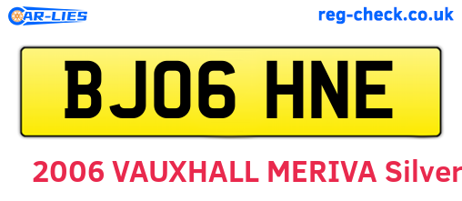 BJ06HNE are the vehicle registration plates.
