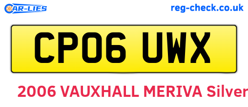 CP06UWX are the vehicle registration plates.