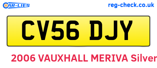 CV56DJY are the vehicle registration plates.
