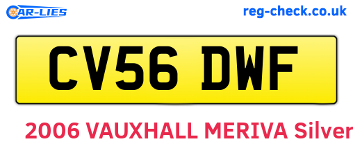 CV56DWF are the vehicle registration plates.