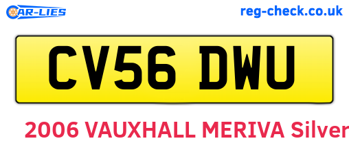 CV56DWU are the vehicle registration plates.