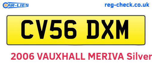 CV56DXM are the vehicle registration plates.