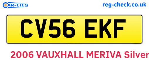 CV56EKF are the vehicle registration plates.