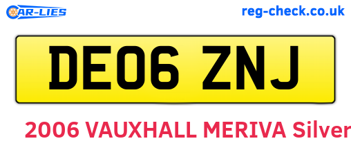 DE06ZNJ are the vehicle registration plates.
