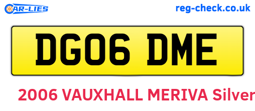 DG06DME are the vehicle registration plates.