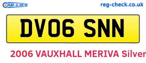 DV06SNN are the vehicle registration plates.