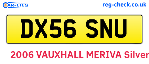 DX56SNU are the vehicle registration plates.