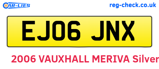 EJ06JNX are the vehicle registration plates.