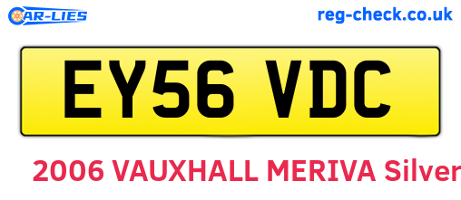 EY56VDC are the vehicle registration plates.