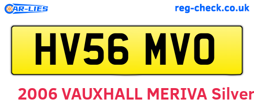 HV56MVO are the vehicle registration plates.