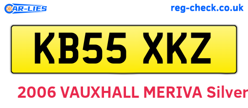 KB55XKZ are the vehicle registration plates.
