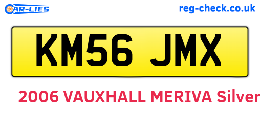 KM56JMX are the vehicle registration plates.