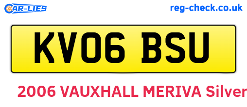 KV06BSU are the vehicle registration plates.