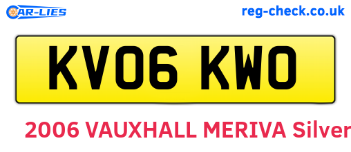 KV06KWO are the vehicle registration plates.