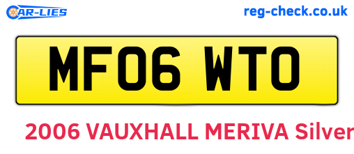 MF06WTO are the vehicle registration plates.