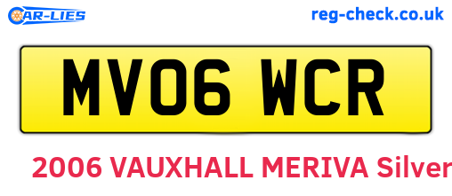 MV06WCR are the vehicle registration plates.