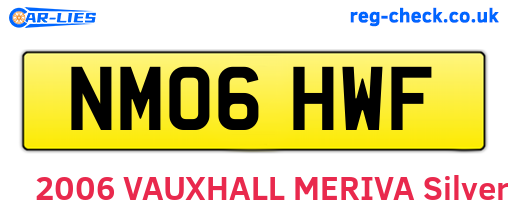 NM06HWF are the vehicle registration plates.