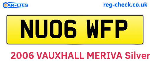 NU06WFP are the vehicle registration plates.