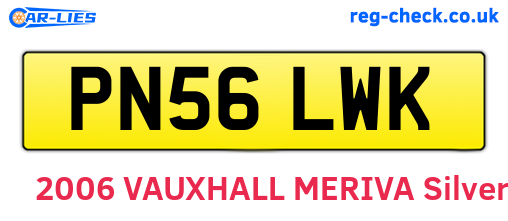 PN56LWK are the vehicle registration plates.