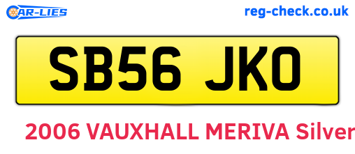SB56JKO are the vehicle registration plates.
