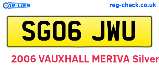 SG06JWU are the vehicle registration plates.