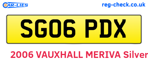 SG06PDX are the vehicle registration plates.