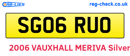 SG06RUO are the vehicle registration plates.