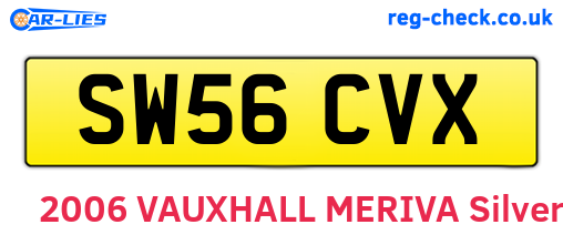 SW56CVX are the vehicle registration plates.