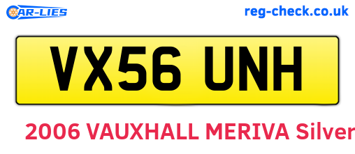 VX56UNH are the vehicle registration plates.