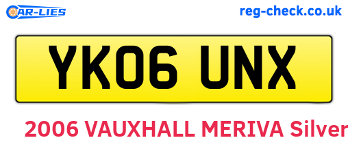 YK06UNX are the vehicle registration plates.