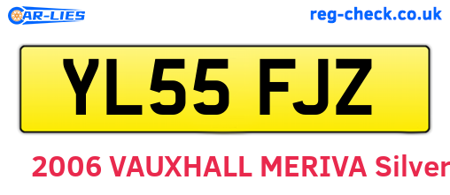 YL55FJZ are the vehicle registration plates.