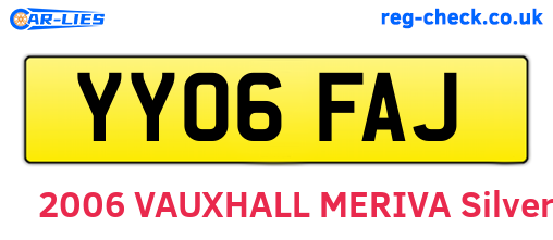 YY06FAJ are the vehicle registration plates.