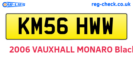 KM56HWW are the vehicle registration plates.