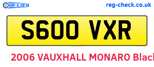 S600VXR are the vehicle registration plates.