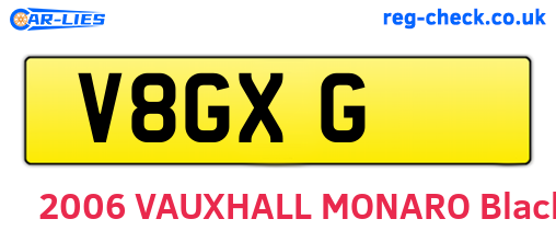 V8GXG are the vehicle registration plates.