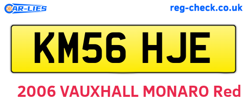 KM56HJE are the vehicle registration plates.