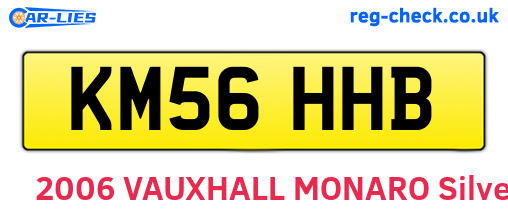 KM56HHB are the vehicle registration plates.