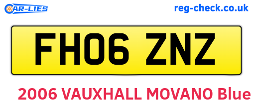 FH06ZNZ are the vehicle registration plates.