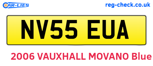 NV55EUA are the vehicle registration plates.